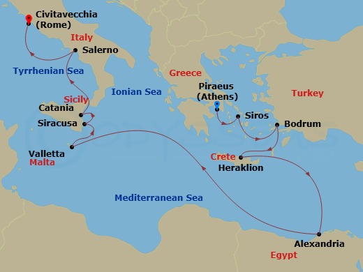 Itinerary map