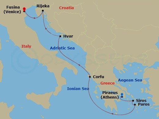 Itinerary map