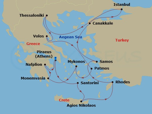 Itinerary map