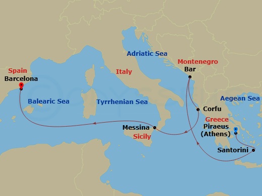 Itinerary map