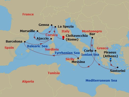 Itinerary map