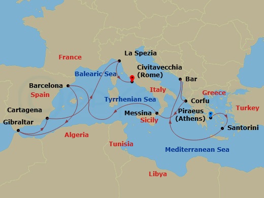 Itinerary map