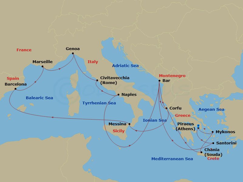 Itinerary map