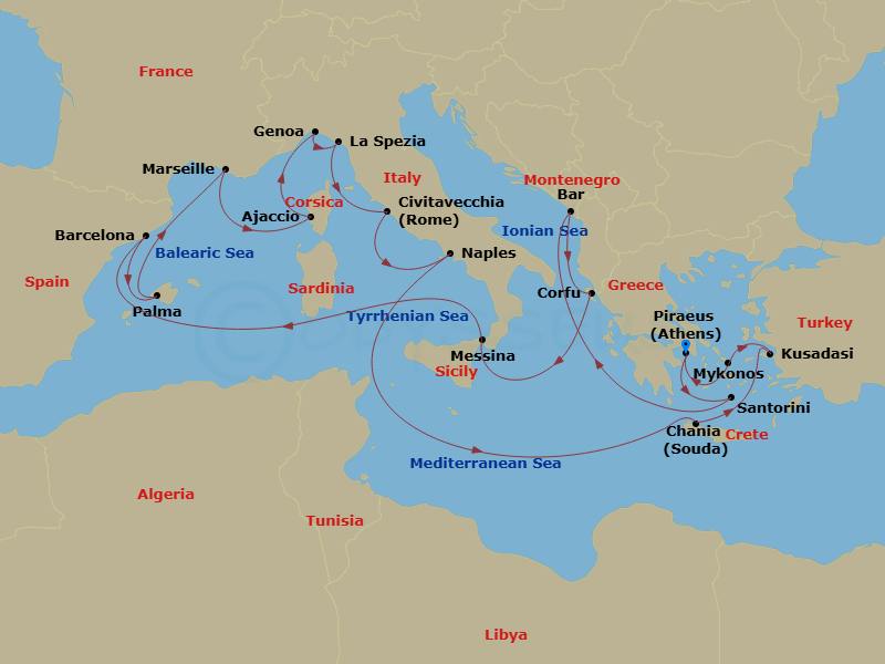 Itinerary map