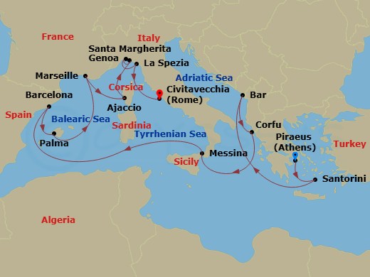 Itinerary map