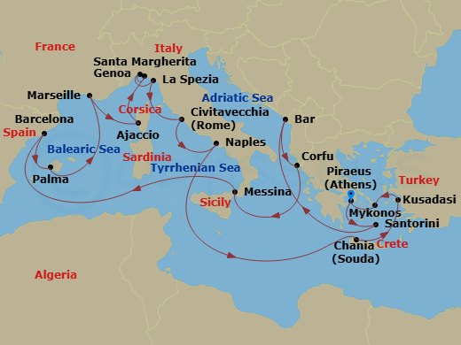 Itinerary map