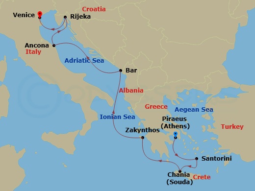 Itinerary map