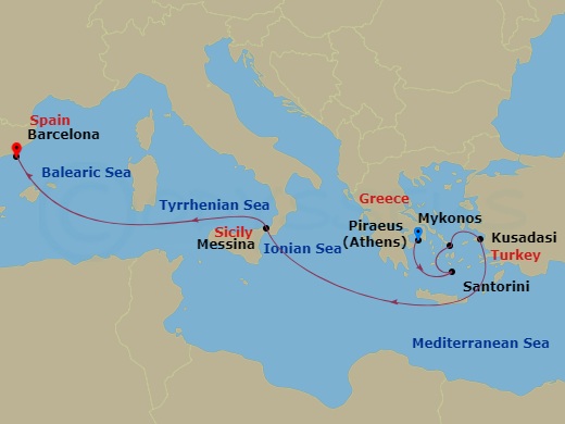 Itinerary map