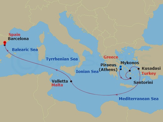Itinerary map