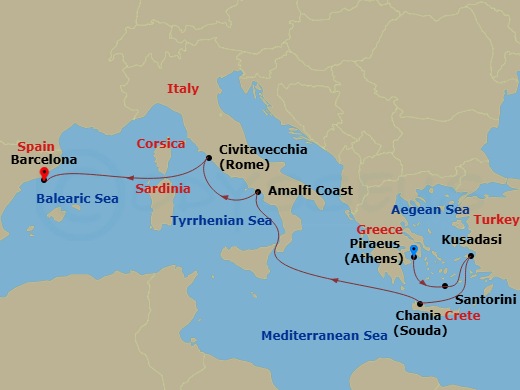 Itinerary map