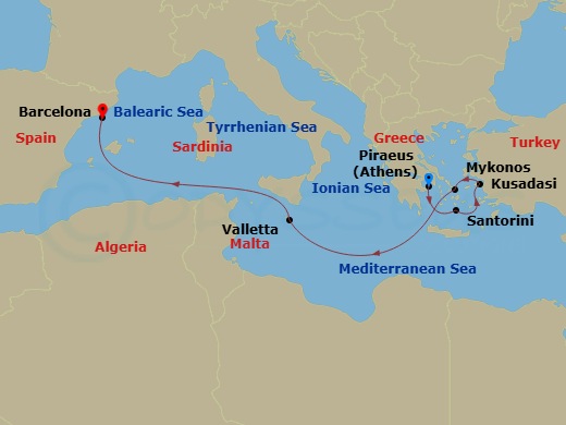 Itinerary map