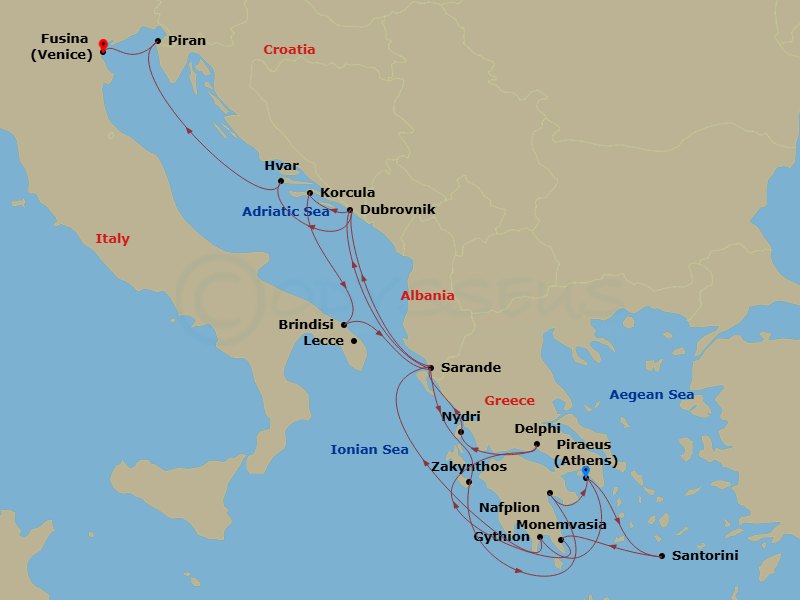 Itinerary map