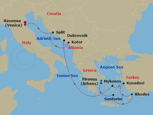 Itinerary map