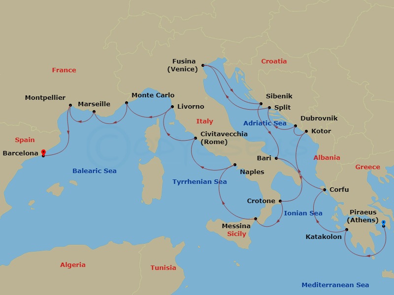 Itinerary map