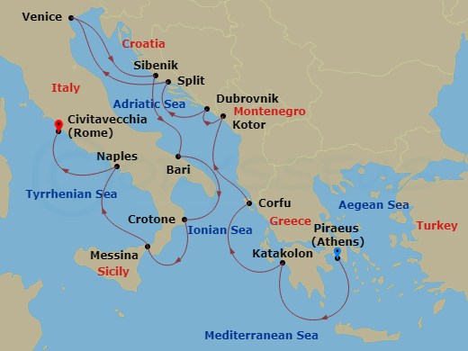 Itinerary map