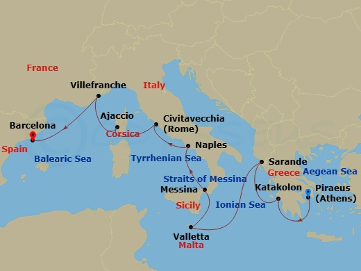Itinerary map