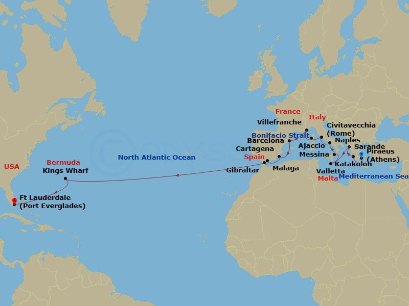 Itinerary map