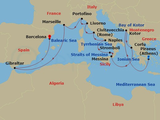 Itinerary map