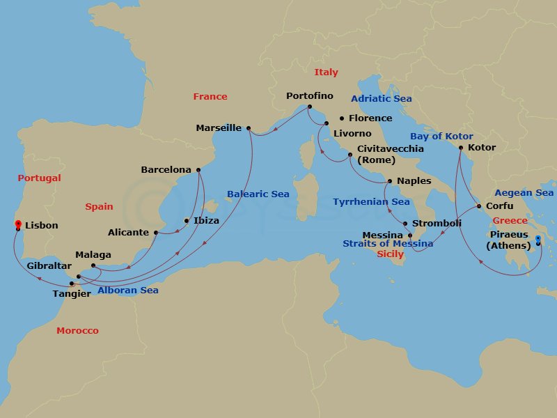 Itinerary map