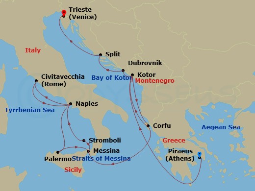 Itinerary map
