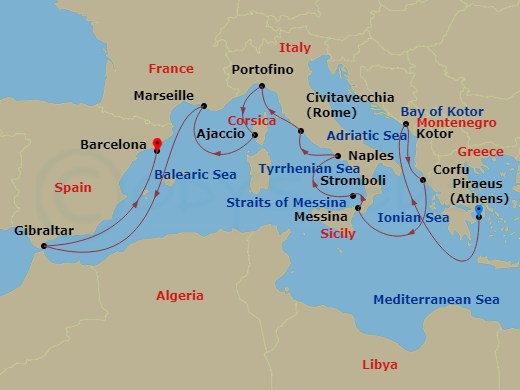 Itinerary map
