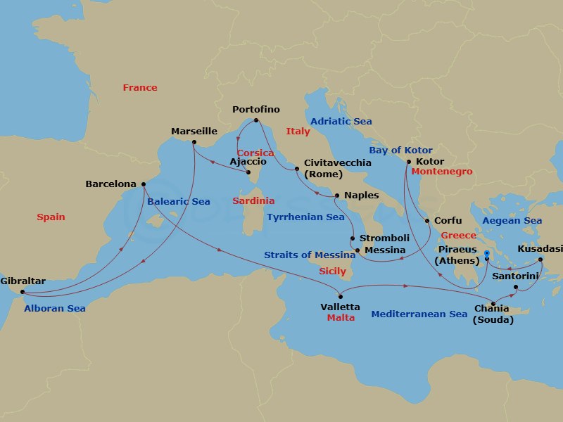 Itinerary map