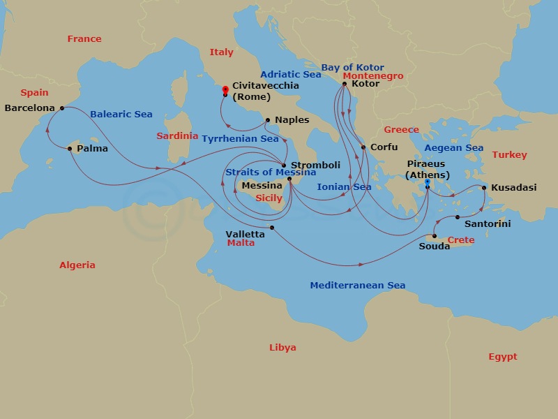 Itinerary map
