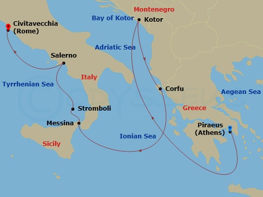 Itinerary map
