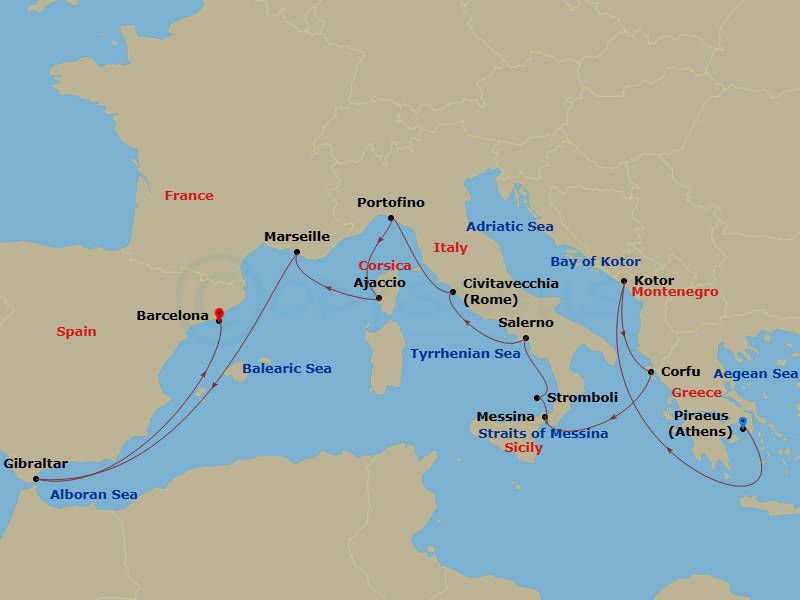 Itinerary map