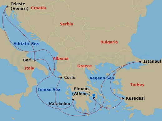 Itinerary map