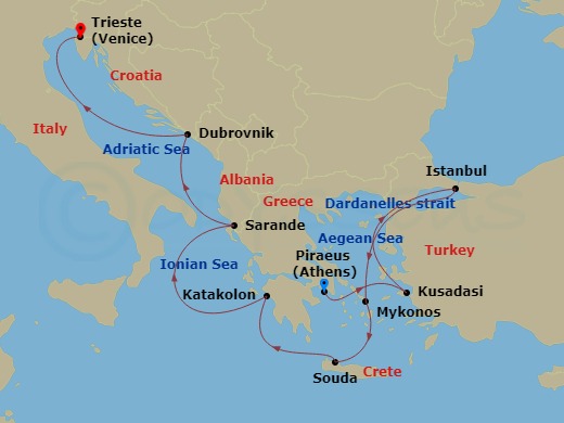 Itinerary map