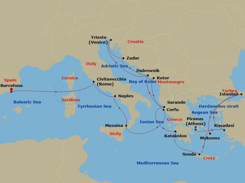 Itinerary map