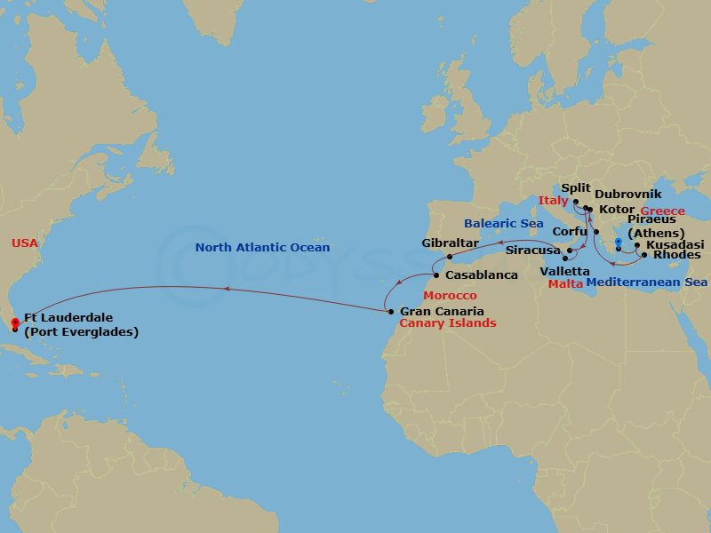 Itinerary map