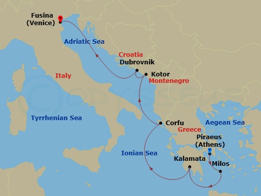 Itinerary map