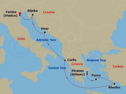 Itinerary map