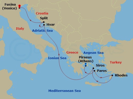 Itinerary map