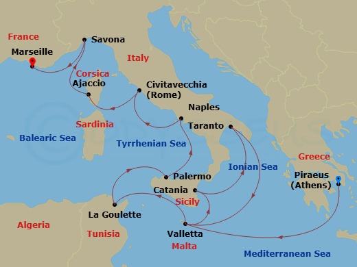 Itinerary map