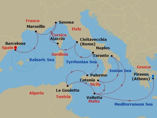 Itinerary map