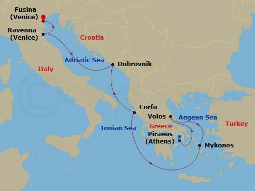 Itinerary map