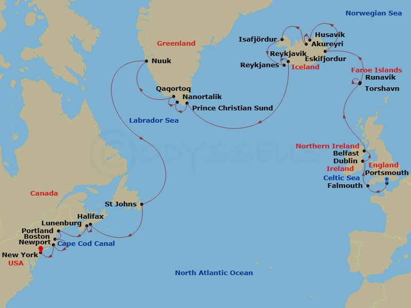 Itinerary map