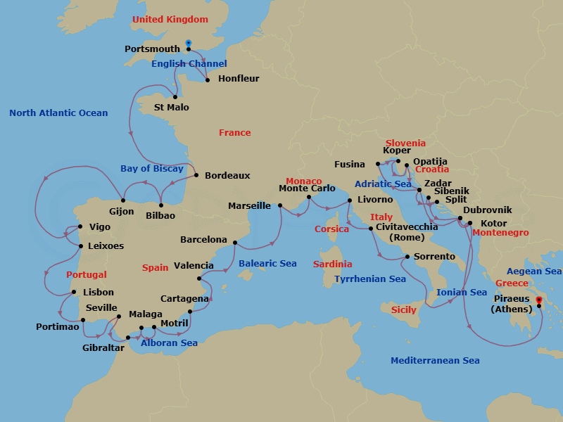 Itinerary map