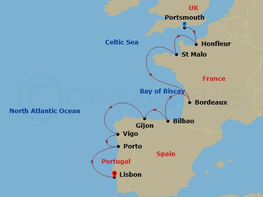 Itinerary map