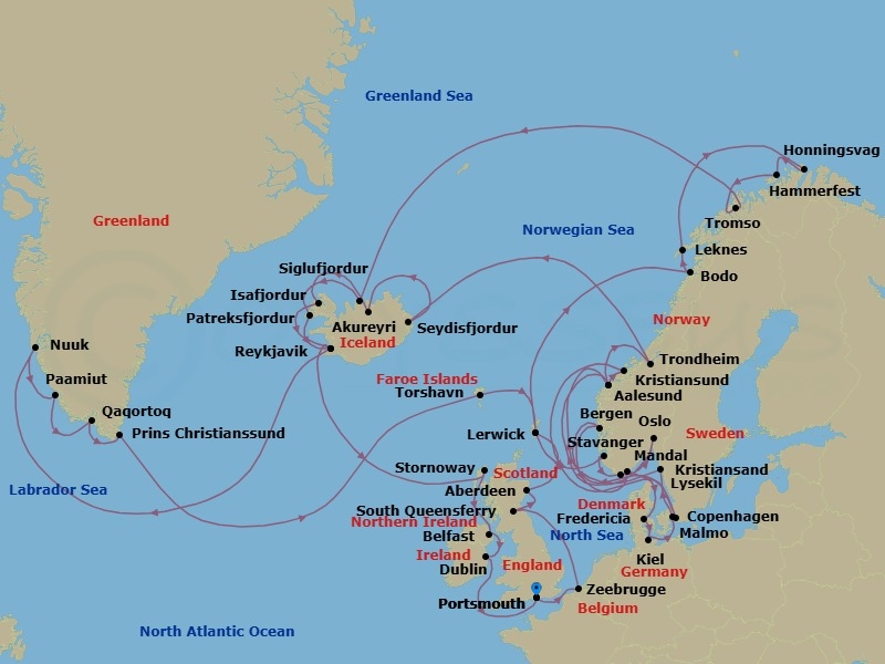 Itinerary map