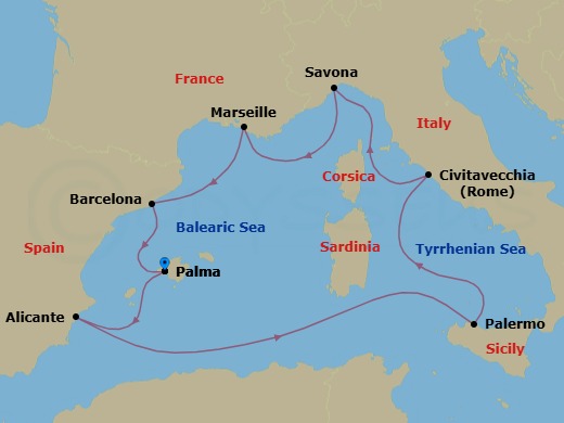 Itinerary map