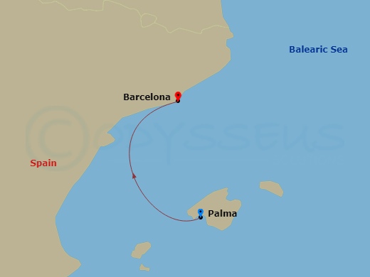 Route map: Palma De Mallorca → Barcelona