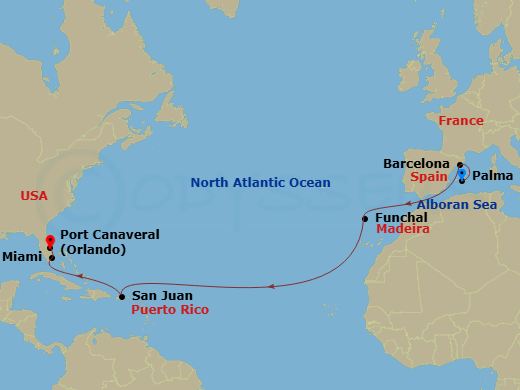 Itinerary map