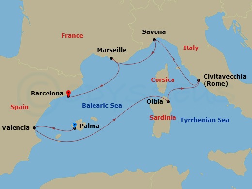 Itinerary map