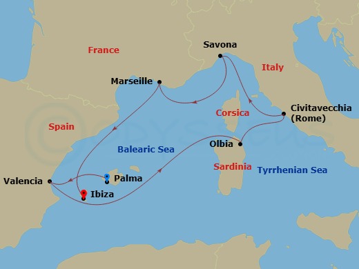 Itinerary map