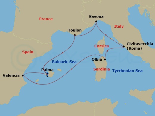 Itinerary map