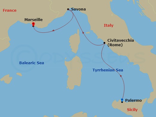 Itinerary map